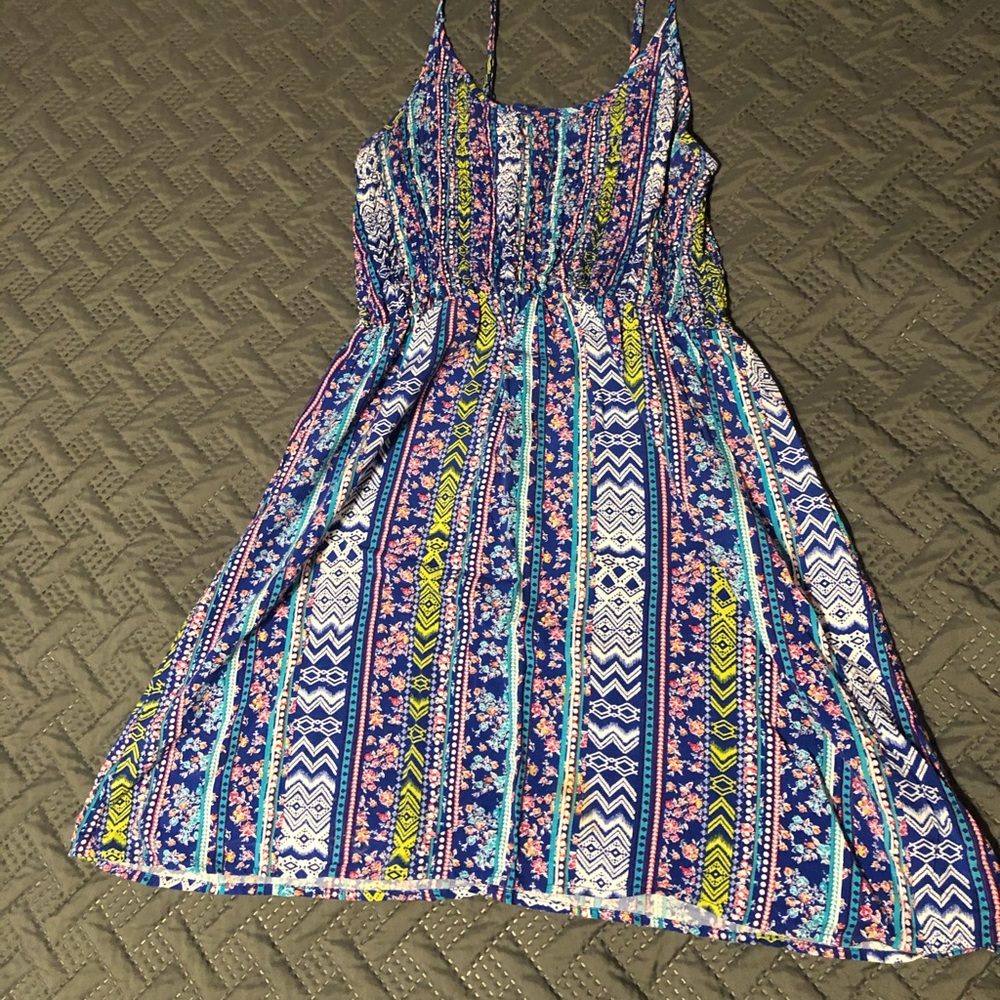 Super cute blue design mini summer dress